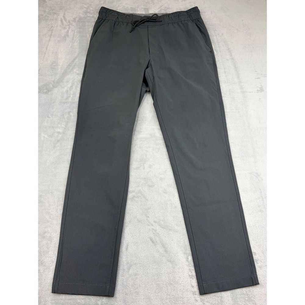 Vuori Mens Meta Elastic Waist Pants Medium Gray Drawstring Tech Four-Way Stretch